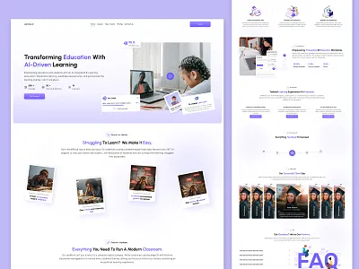 AI Education Landing Page UI Design ai education platform ui ai learning platform ai powered learning platform edtech landing page edtech product design edtech ui design edtech website inspiration education landing page design education platform design education saas website education website interface education website ui design elearning landing page design modern education platform ui modern landing page design online course platform ui online learning website design saas website ui ui ux design inspiration website design inspiration