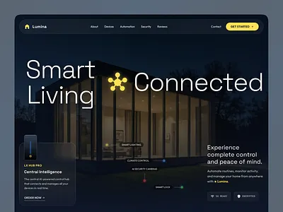Modern Smart Home Website Landing Page UI Design ai technology ui digital product design exploration figma ui design home page landing page saas landing page smart device website smart home smart living smart technology smart web app technology website ui design ui ux design web design web landing page website design