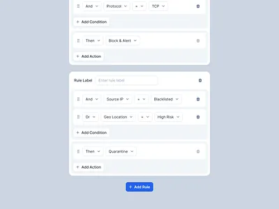 Rule Builder builder cards design modal popup rule rule builder rule engine rules security step stepper ui ui design wizard
