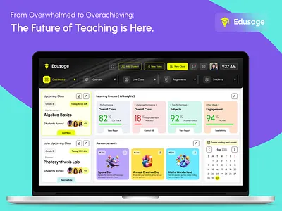 Edusage – Learning Management System course e learning platform e learning website education education platform educational platform elearning interface learning management system learning platform online platform staff training training ui ux website design