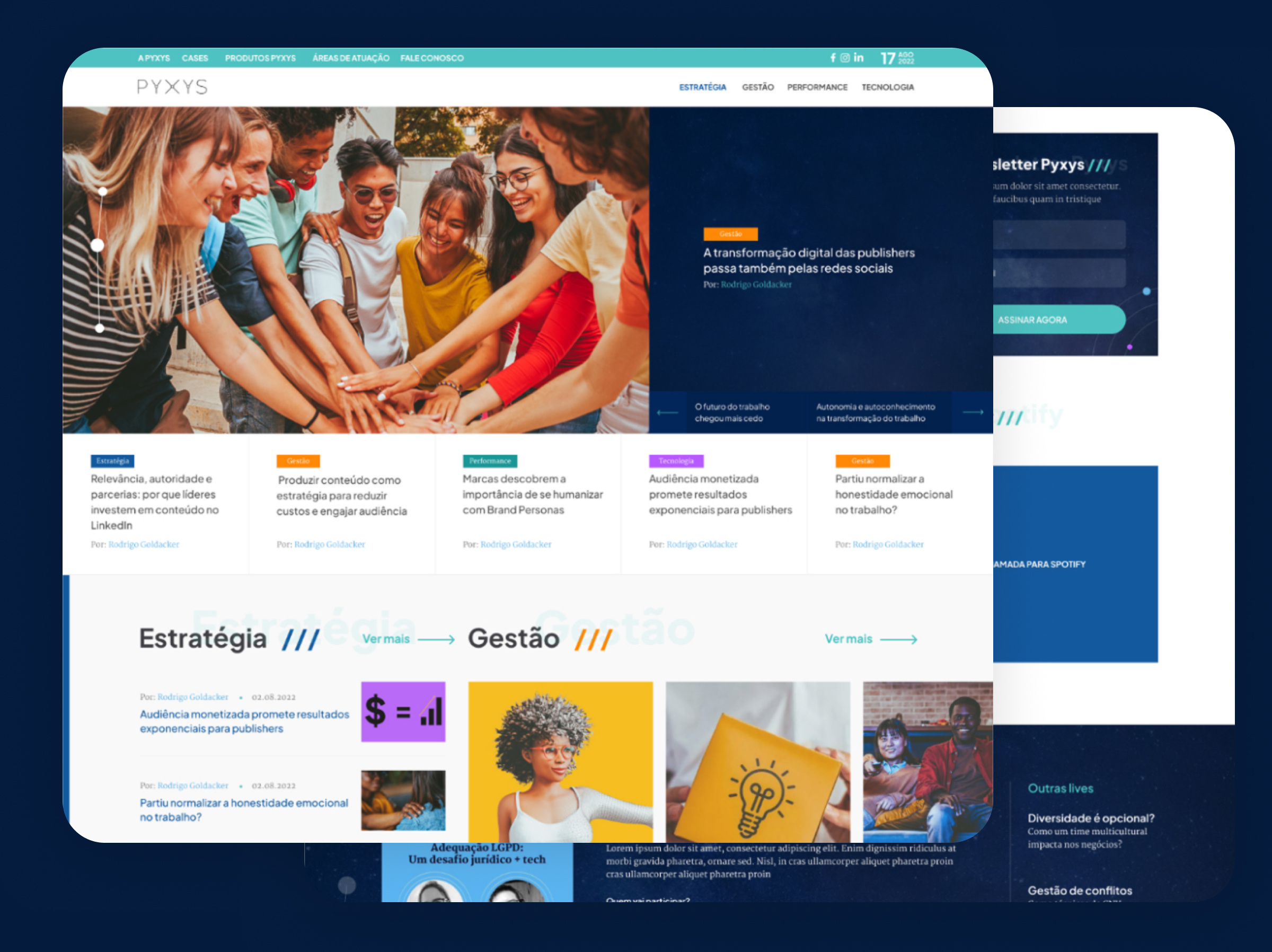 Corporate Website - Pyxys Agency blog branding corporate design minimalist news portal ui user interface ux design