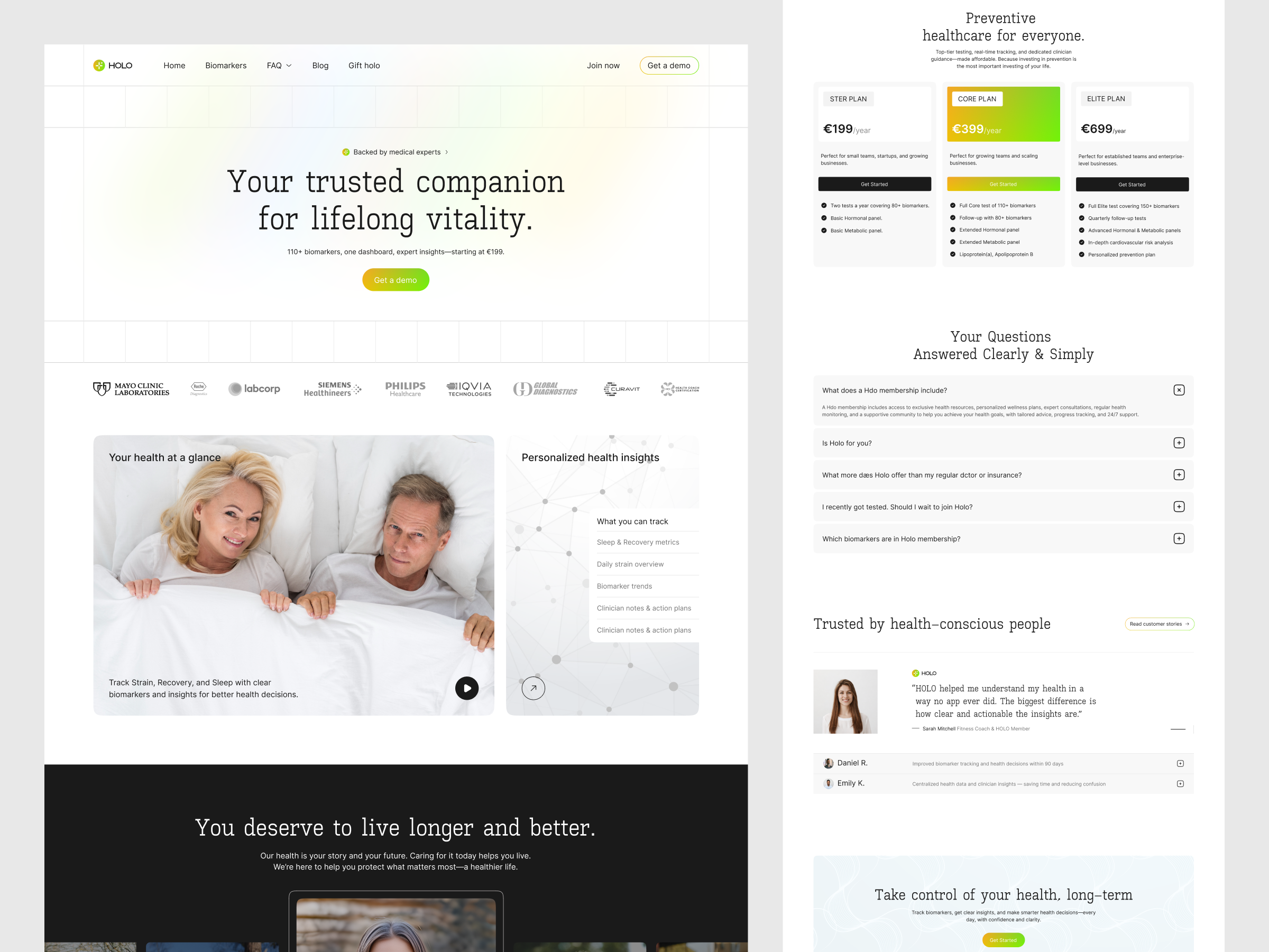 Healthcare SaaS landing page