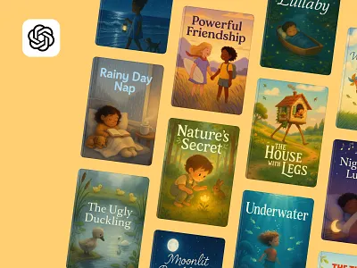 GPT for kids book cover image generation ui ux