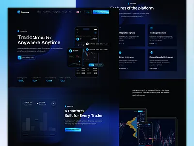 Equnox - Landing Page 3d blockchain technology blockchains landing page platform web design web3 automation website