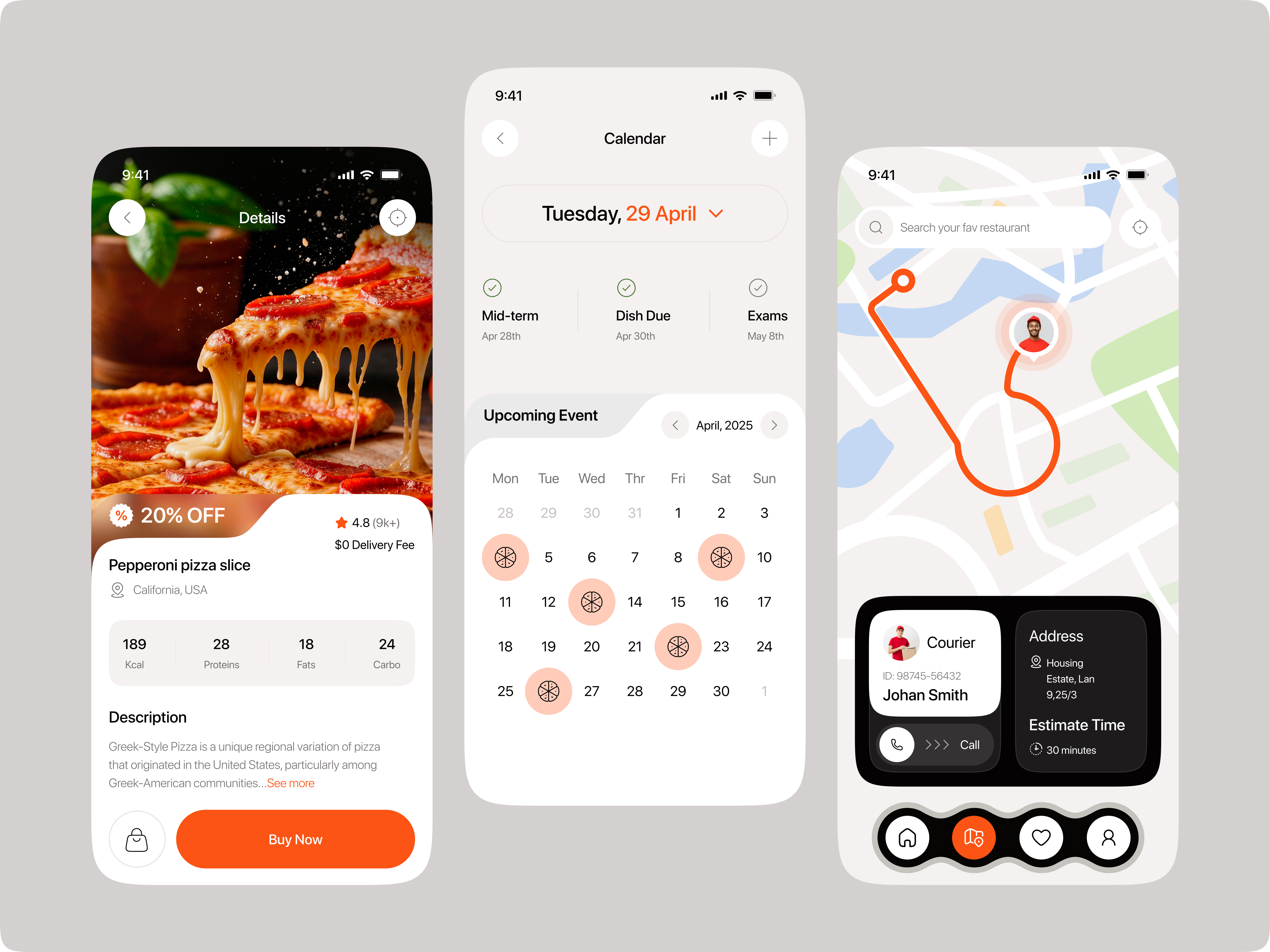 Pizza Delivery Mobile App – Food Ordering & Live Tracking UI