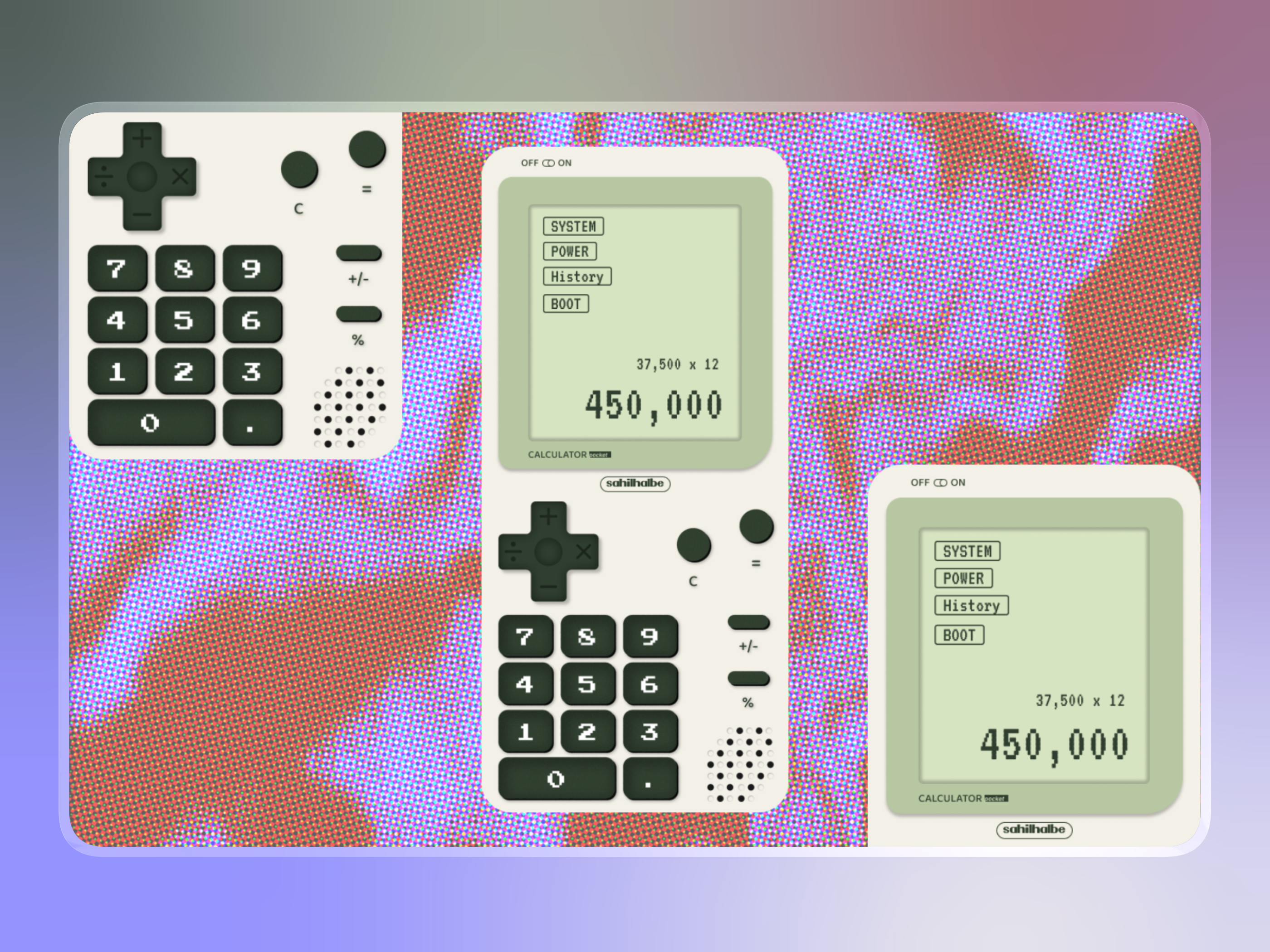 Retro Calculator App - Mobile UI Design Concept 4 app design app interface calculator app calculator ui dailyui experimental ui futuristic ui interaction minimal ui mobile app interface mobile app ui mobile ui mobile ui design retro ui ui design utility app ux design vintage tech ui y2k design