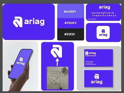 ariag — Modern SaaS & Mobile App Logo abstract logo app logo ariag brand identity ariag logo brand identity branding clean logo digital branding digital logo futuristic logo geometric logo logo minimalist logo modern logo monogram logo saas logo startup logo tech branding tech logo ui logo