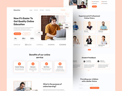 Education landing page .education best ui branding creative ui design design e l education home page education platform education website home page lending page modern ui popular design ui ux uxui web design webpage website