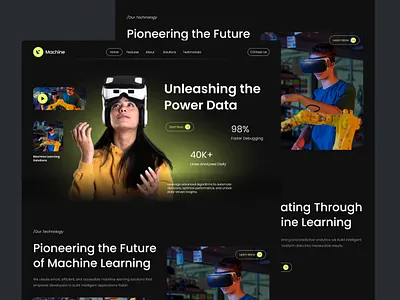 Machine Learning Technology Landing Page ai artificial intelligence b2b corporate data science deep learning enterprise innovation landing page machine learning ml modern professional saas startup tech technology ui design web design