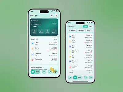 Crypto Wallet App appui asset management blockchain wallet cleanui coin tracker crypto exchange crypto wallet cryptocurrency design digital wallet figmadesign fintech fintech app product design trading app ui ui inspiration userexperience ux design wallet app