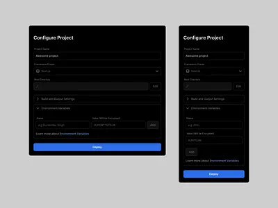 Configure Project || Web & mobile dark mode design mobile product design ui ui design ux ux design web design