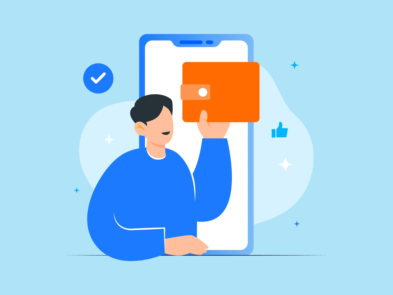 Digital Wallet Illustration for Fintech Mobile App 💳