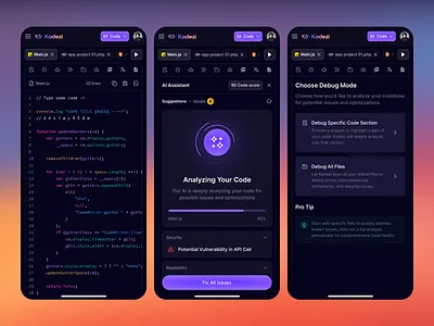 Kodezi – AI Code Analysis Tool For Developers ai assistant ai code ai code editing ai code generator ai coding assistant ai platform branding design agency design system developer tool mobile no code product design saas design saas platform shahid miah ui design ux design web application web development