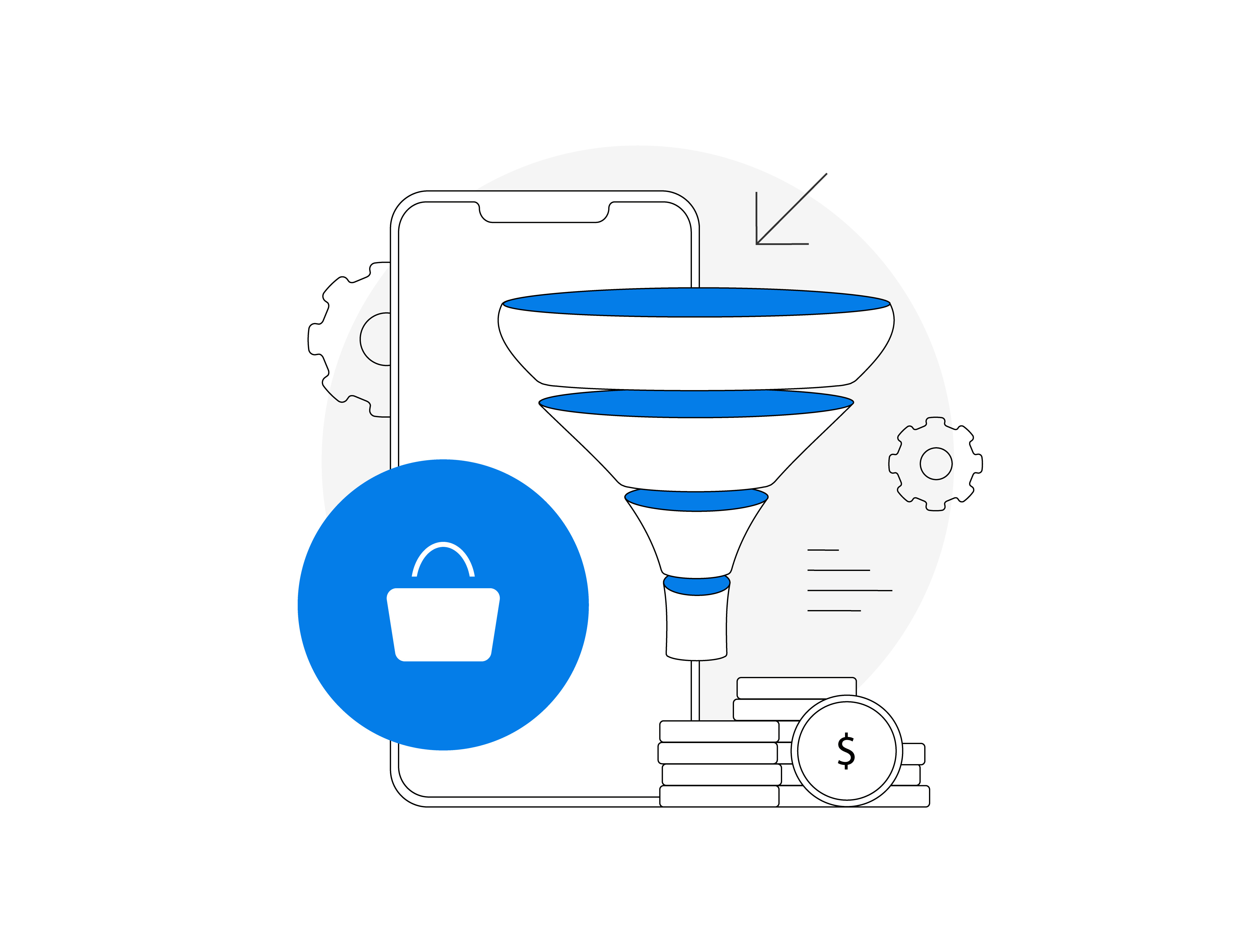 E-Commerce Conversion Funnel Landing Page Illustration conversion funnel conversion optimization customer journey digital marketing ecommerce ecommerce illustration ecommerce marketing growth marketing landing page illustration marketing analytics marketing funnel marketing illustration online sales online store product illustration saas illustration sales funnel startup illustration vector illustration web illustration