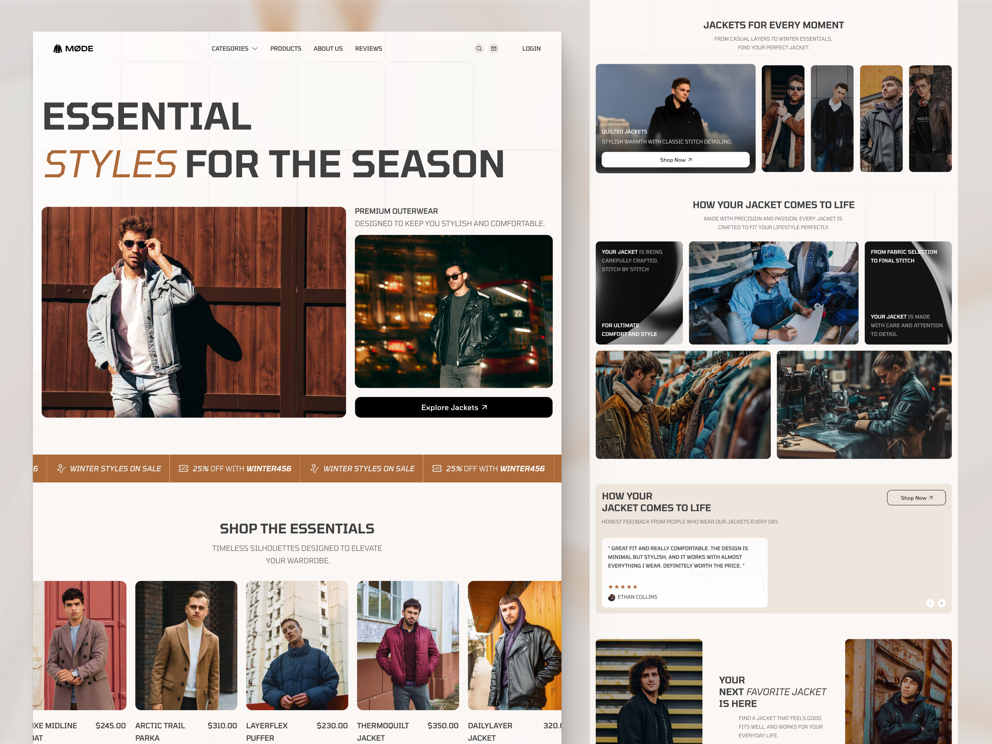 MODE - Fashion E-commerce Landing Page UI/UX apparel ecommerce clothing ecommerce clothing store website ecommerce landing page fashion boutique fashion brand website fashion catalog fashion collection fashion ecommerce fashion landing page fashion marketplace fashion product page fashion retail fashion shop fashion shopping fashion store fashion web design fashion website online fashion store product showcase