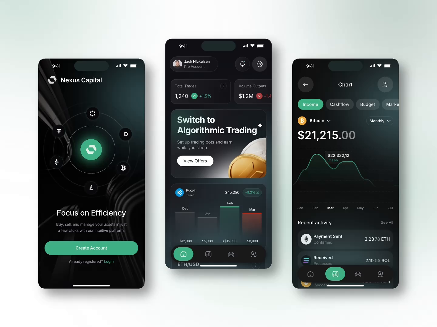 Example of Mobile App Concept | 3 Screens