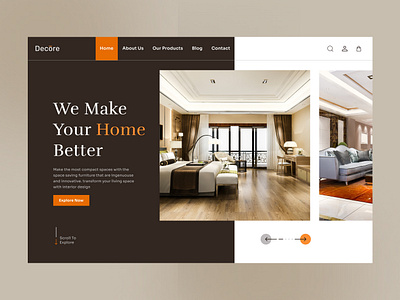 Home Decore Website Design decore ecommerce furniture home home decore home page interior landing page ui ux web design