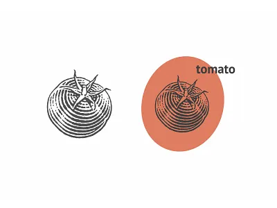 Engraving-style icon for potato chip packaging engraving etching icon illustration label pen and ink tomato vector engraving woodcut