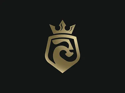 Minimal Golden Lion Shield Logo animal branding creative crown golden illustration lion lion crown logo logos luxury minimalist modern royal logo security shield