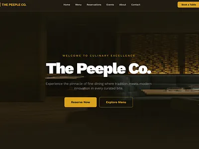 Luxury Restaurant Website UI/UX Design | The People Co. dark ui figma fine dining food website landing page luxury design minimal design modern website restaurant ui restaurant website ui design uiux ux design web design website design