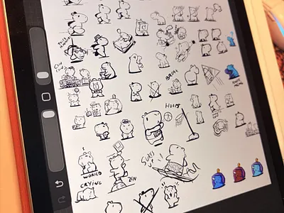 Capy Sketches ai branding capy capybara design graphic design icon illustration line minimal retro simple software ui