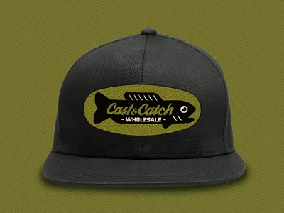 C&C cap badge branding design fish fishing illustration logo patch