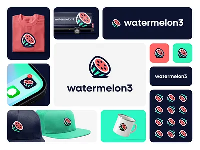 Watermelon3 cartoony logo creative logo fruit logo fun and playful logo fun logo logo logo design watermelon watermelon logo