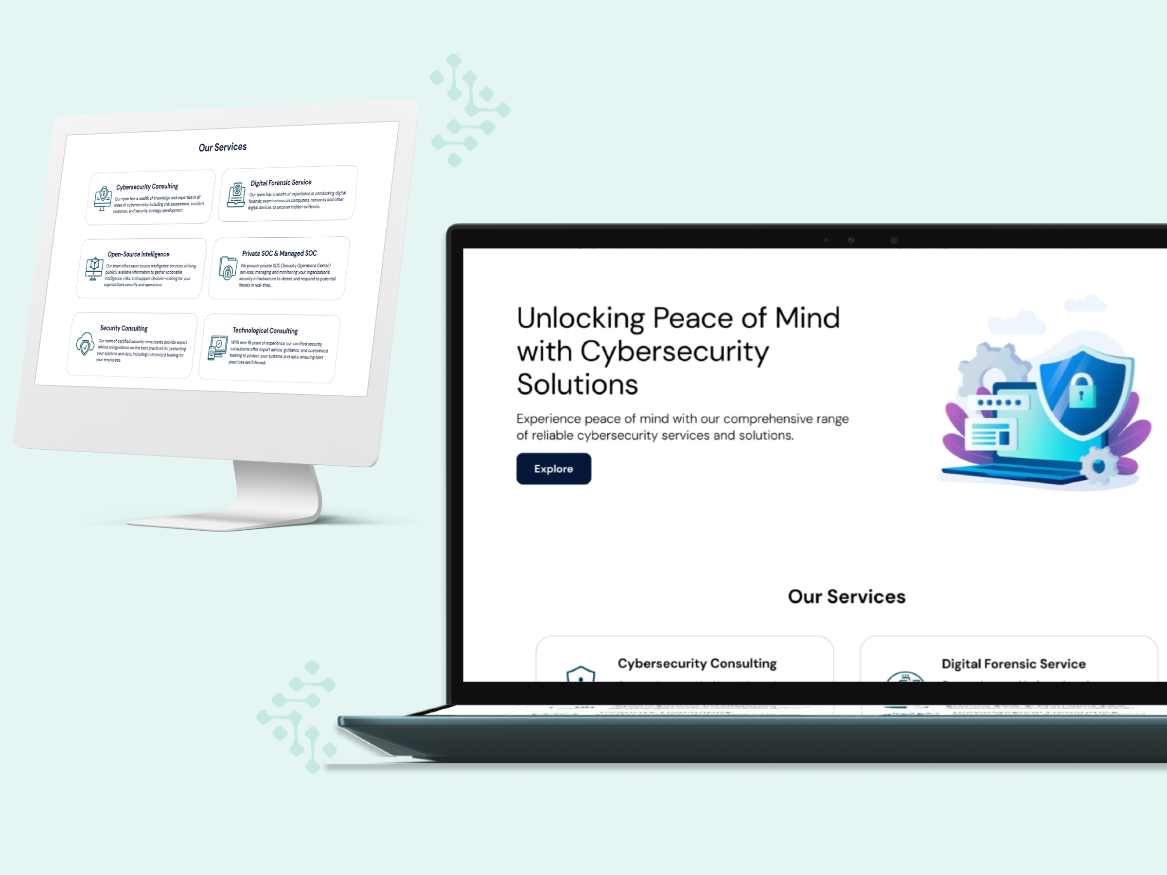 Cybersecurity Website UI authentication consullting cybersecurity cyberthreats defense design designs herosection landingpage logo onepagedesign opensource security soc topology trustedprovider ui uidesign uxdesign webdesign