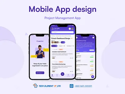 FlowPilot - Project Management App graphic design mobile app project management app saas app ui uiux ux deaign