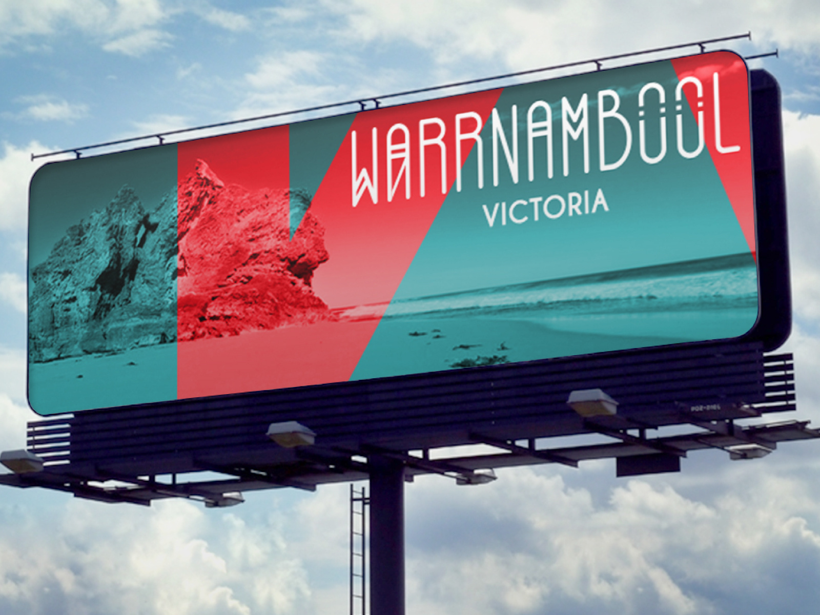 Warrnambool City Identity — Environmental Applications art direction billboard design brand identity city branding environmental design graphic design large format ooh advertising out of home poster design print design typography