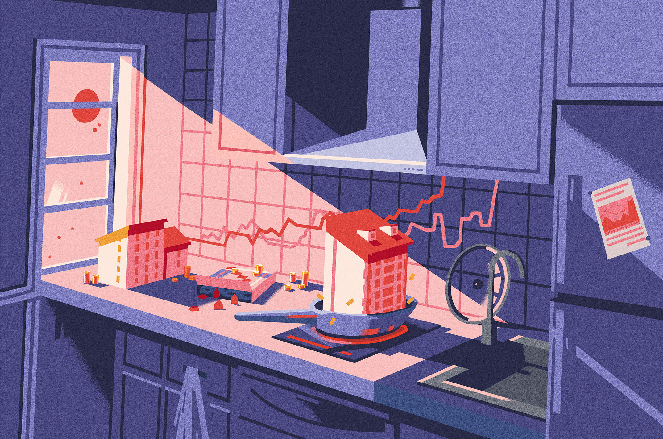 Concept editorial illustration artwork business concept digital economics editorial finance illustration magazine money publishing