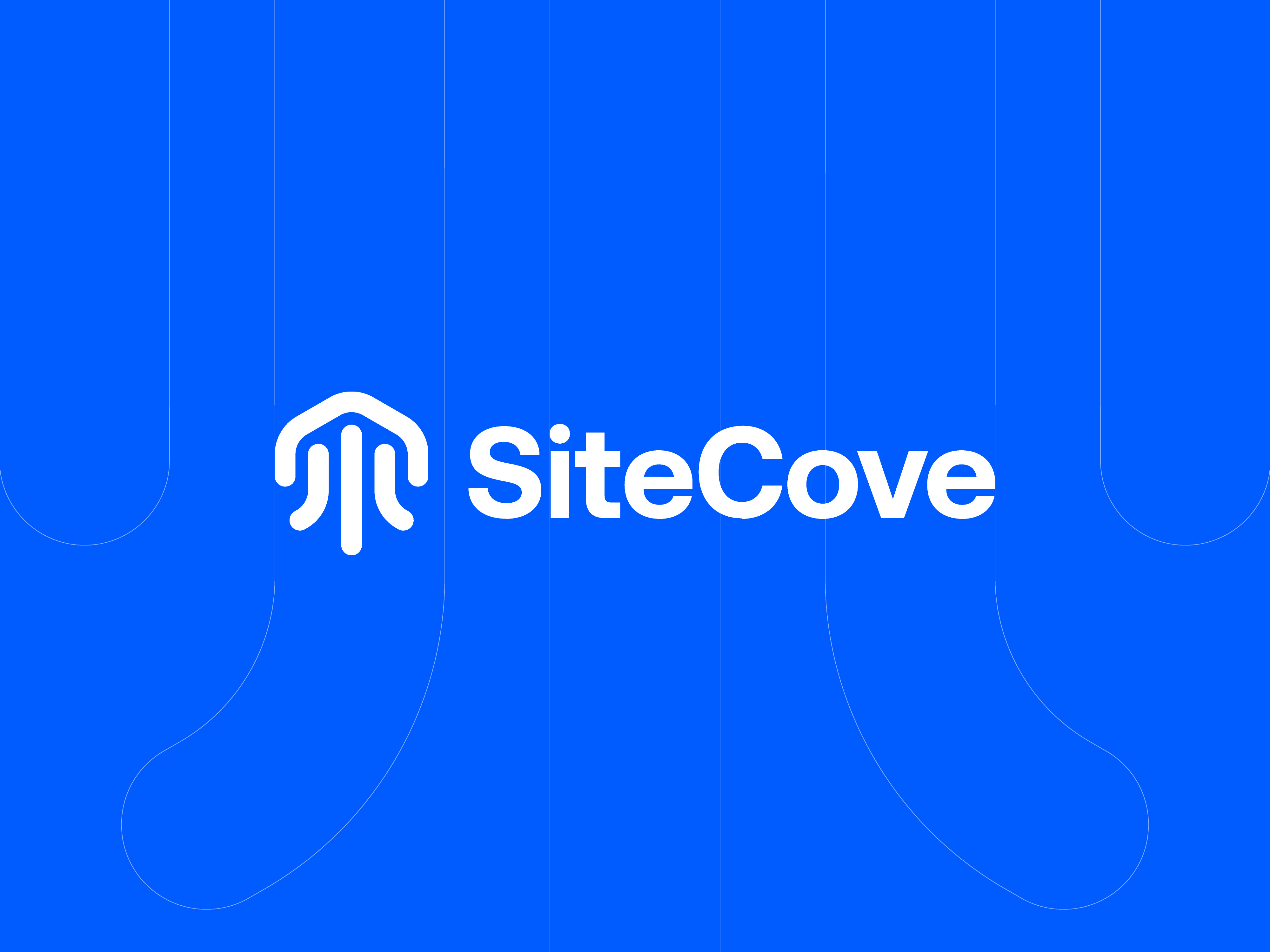 SiteCove logo design all in one branding cove design subscription hexagon icon jellyfish logo mark monogram ocean protection sitecove tech technology water website management