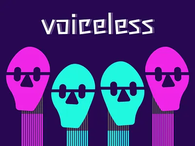 Voiceless abstract band book branding colors design flyer graphic design illustration logo neon poster simple social media typography ui voiceless