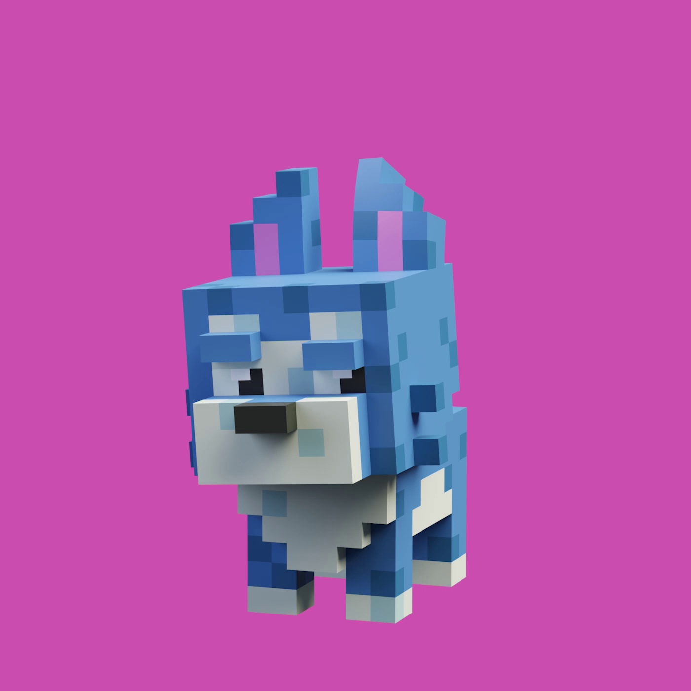 Voxel dog  3d animation (Blender)