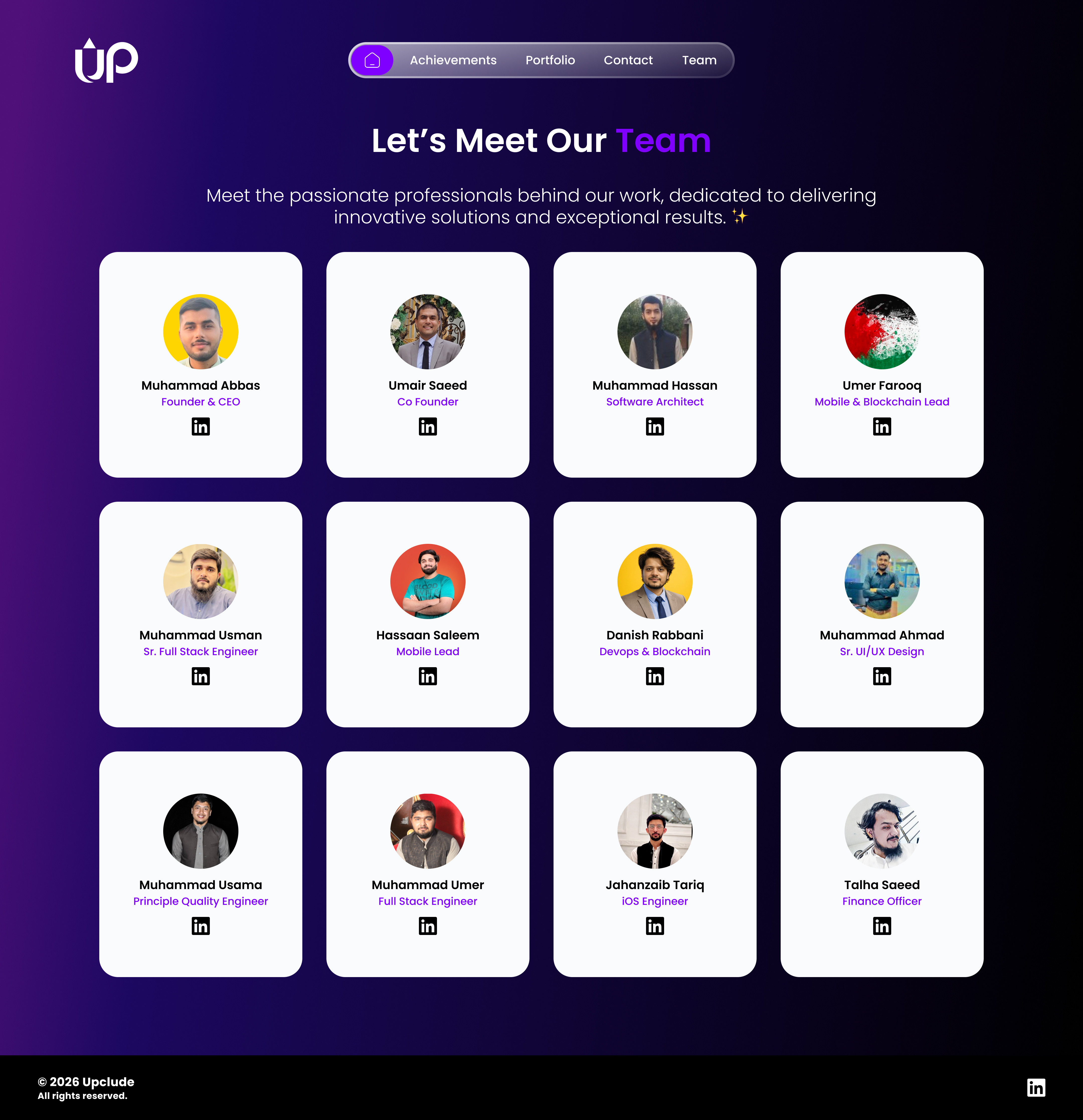 Team UI page ui ux web