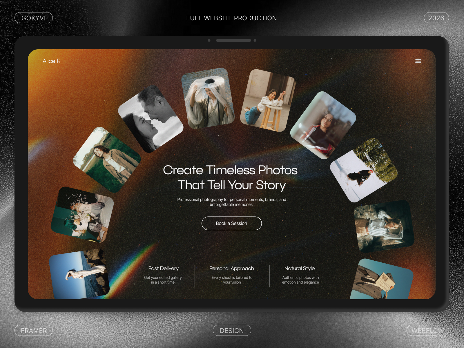 Website design for a photographer