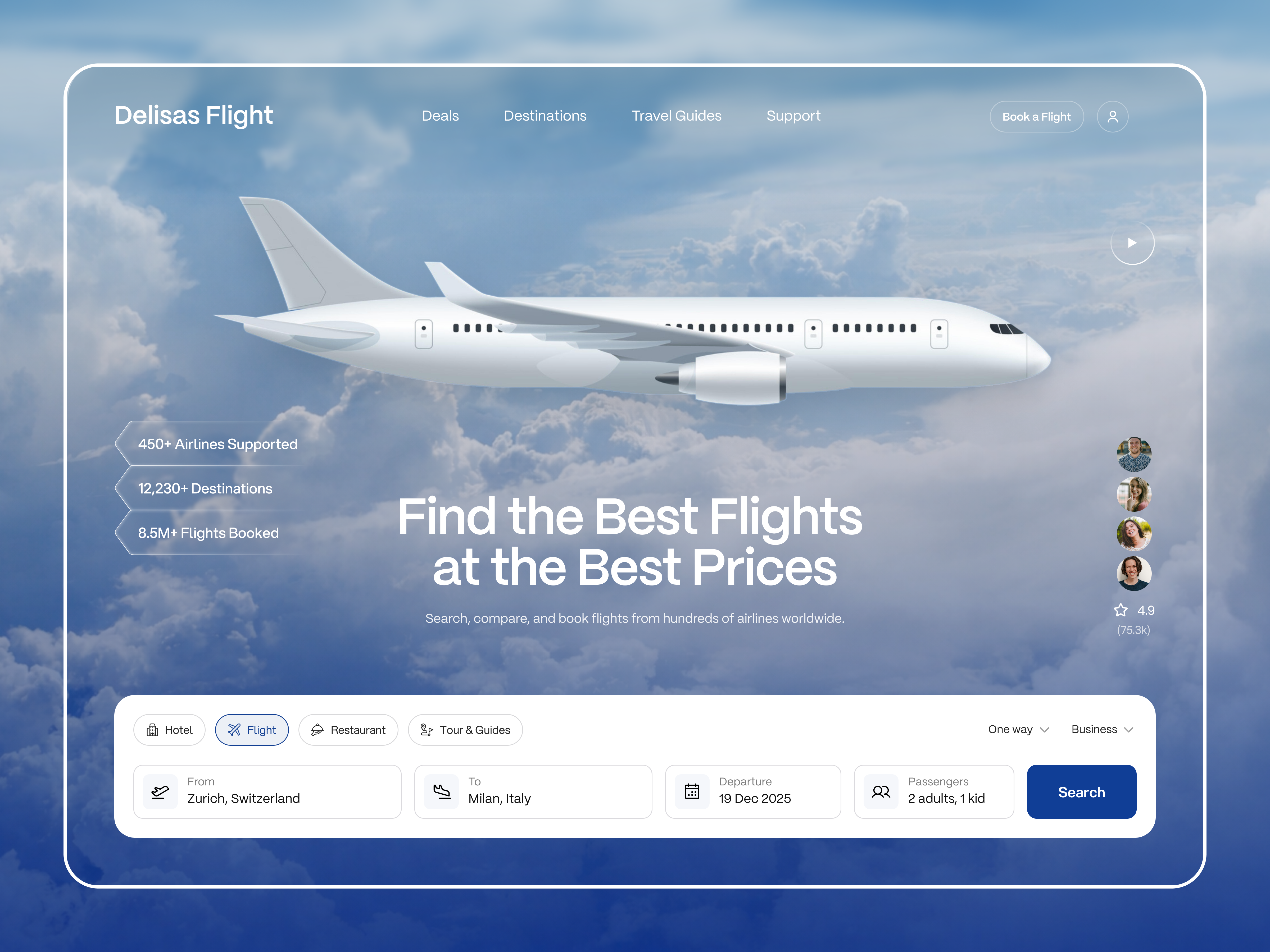 Flight Booking Website airline booking airline website booking platform booking system flight booking flight booking website flight landing page flight search home page landing page landing page design travel landing page travel website ui ux website
