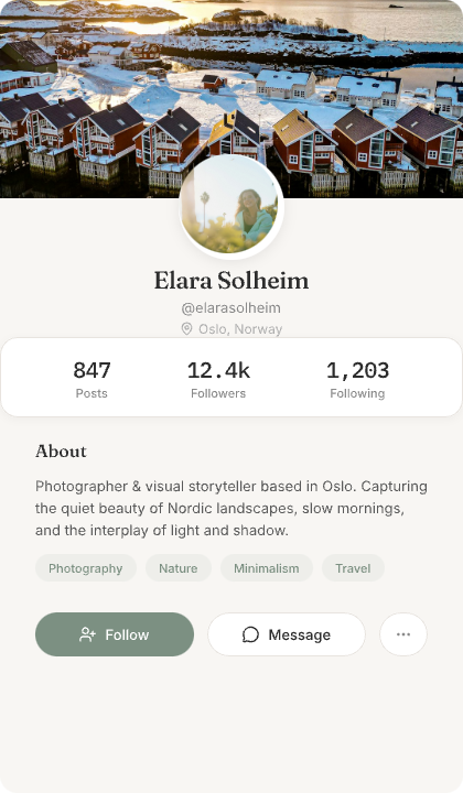 Daily UI Challenge #006 - User Profile dailyui