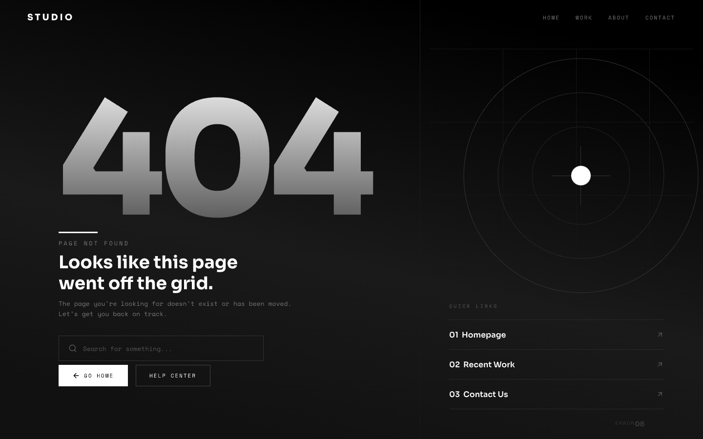 Daily UI Challenge #008 - 404 Page dailyui