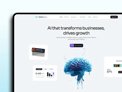 OmniSync — Neural Networks Landing Page Design ai landingpage minimalism saas ui ux webdesign