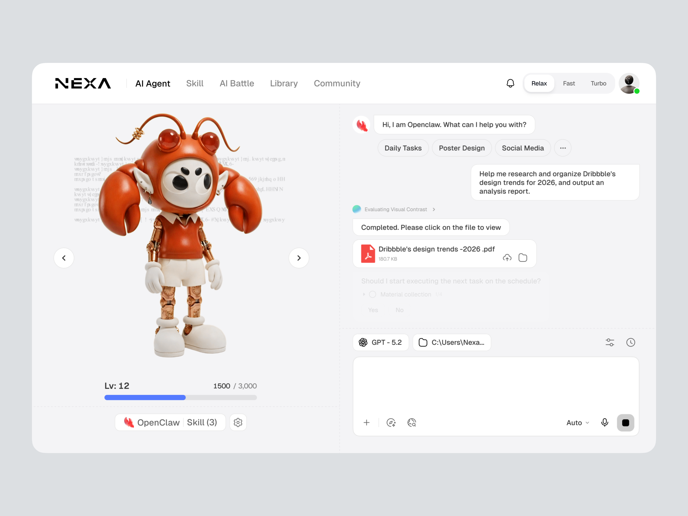 Openclaw - AI Agent 3d ai animation dashboard illustration openai openclaw robot scifi ui web