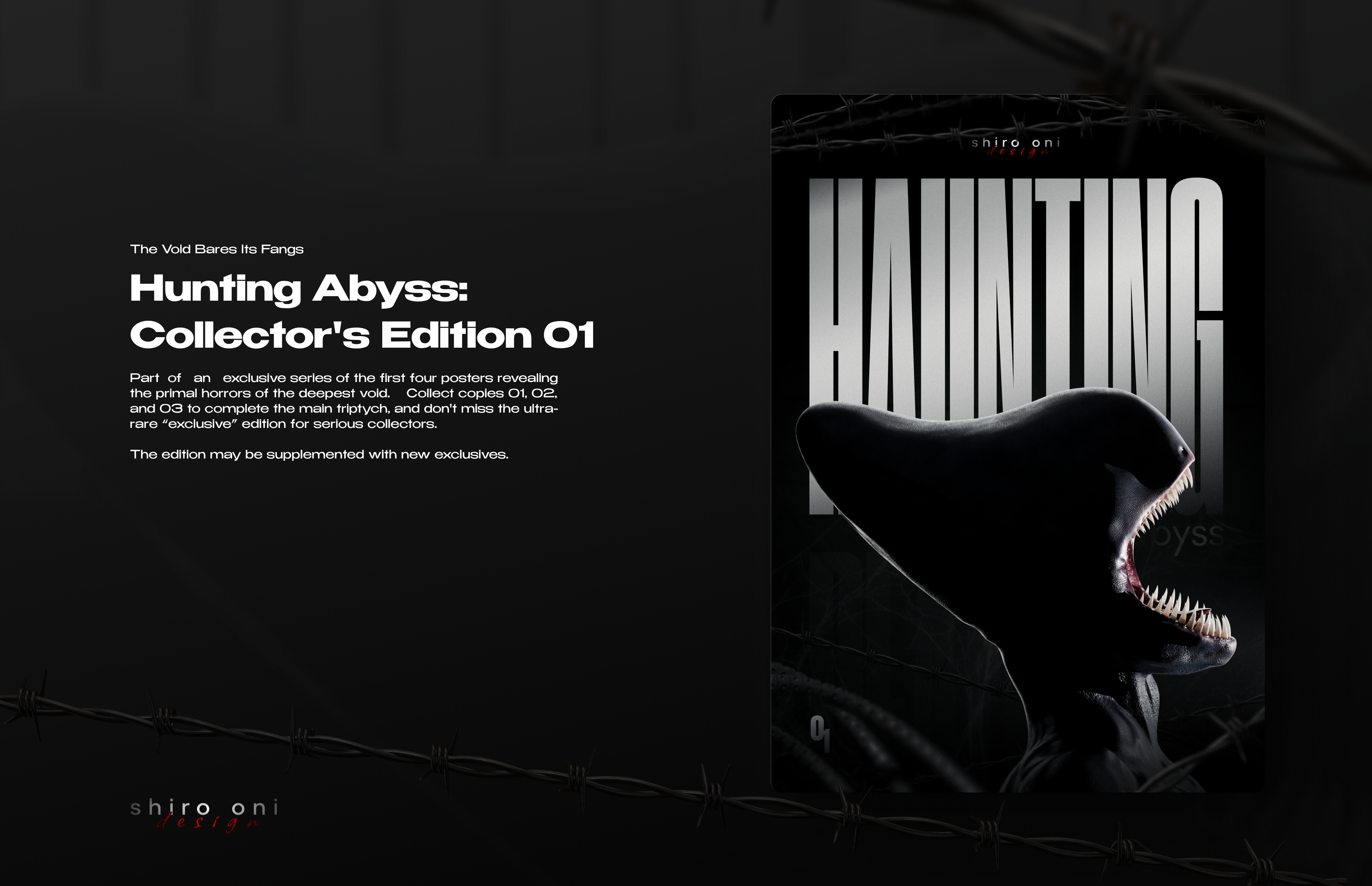 The Void Bares Its Fangs: Poster Collection 3d alien darck design graphic design horror monster poster desgn sci fi