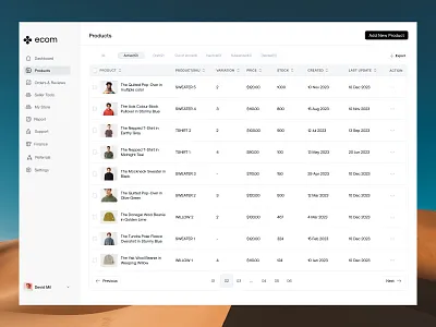 eCommerce Product Management Dashboard design interface product service startup ui ux web website