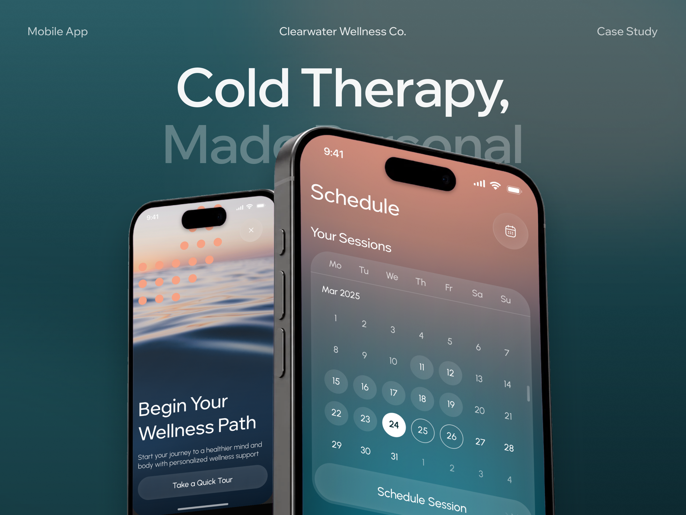 ClearWater Wellness App—UX/UI Design app design digital product health app ios app mobile app mobile ui product design saas ui ui design ux ux design uxui wellness app
