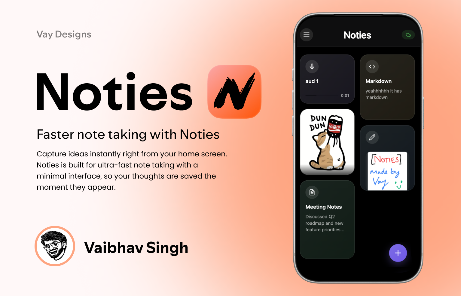 Noties - Faster Notes figma mobile app design ui ux ux design