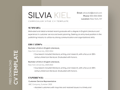 Curriculum Vitae CV Free Google Docs Template cv cvs design doc docs document free google docs templates free template free template google docs google google docs job mono print printing resume resumes template templates word