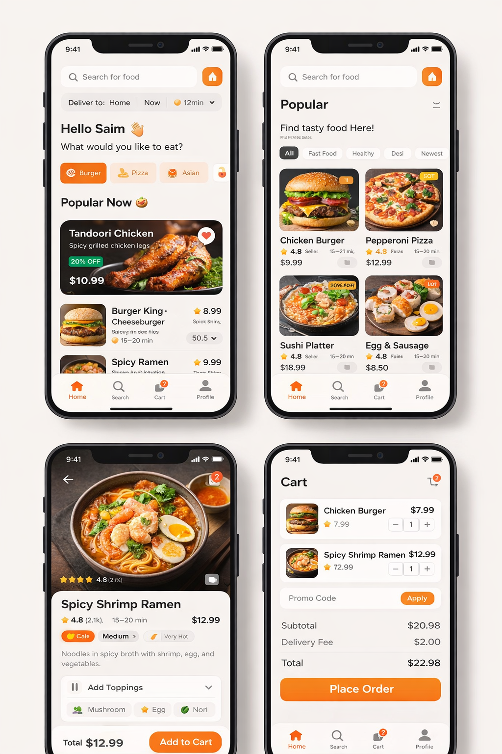 Zayka — Modern Desi Food Delivery App UI android app branding clean web ui design design portfolio project design system figma figma designing figma ui design foodapp graphic design illustration iphone mobile app prototyping ui wireframing