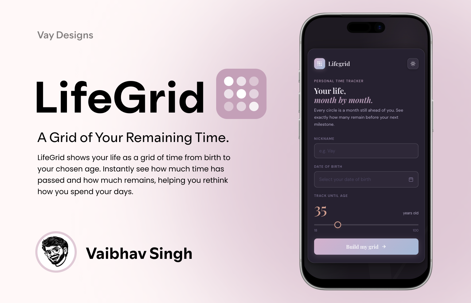 LifeGrid - Your life, month by month figma ui ux ux design web app design