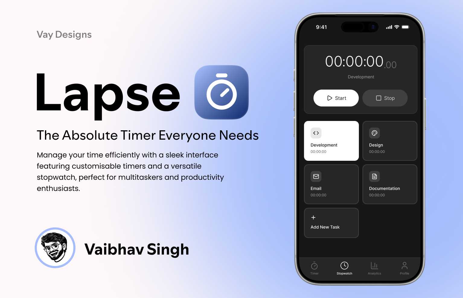 Lapse - The Absolute Timer App design figma figma make graphic design timer app ui uiux design ux