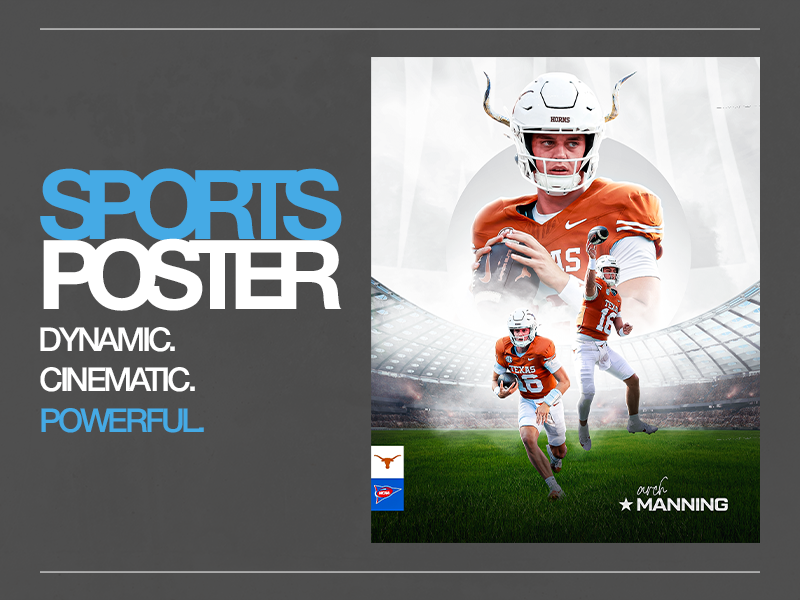 Arch Manning NCAA Football Social Media Poster Design athlete design athlete poster college football digital poster football design football graphic football poster graphic design ncaa football poster design social media design sports branding sports content sports design sports graphic sports graphics sports marketing sports media sports poster sports visual